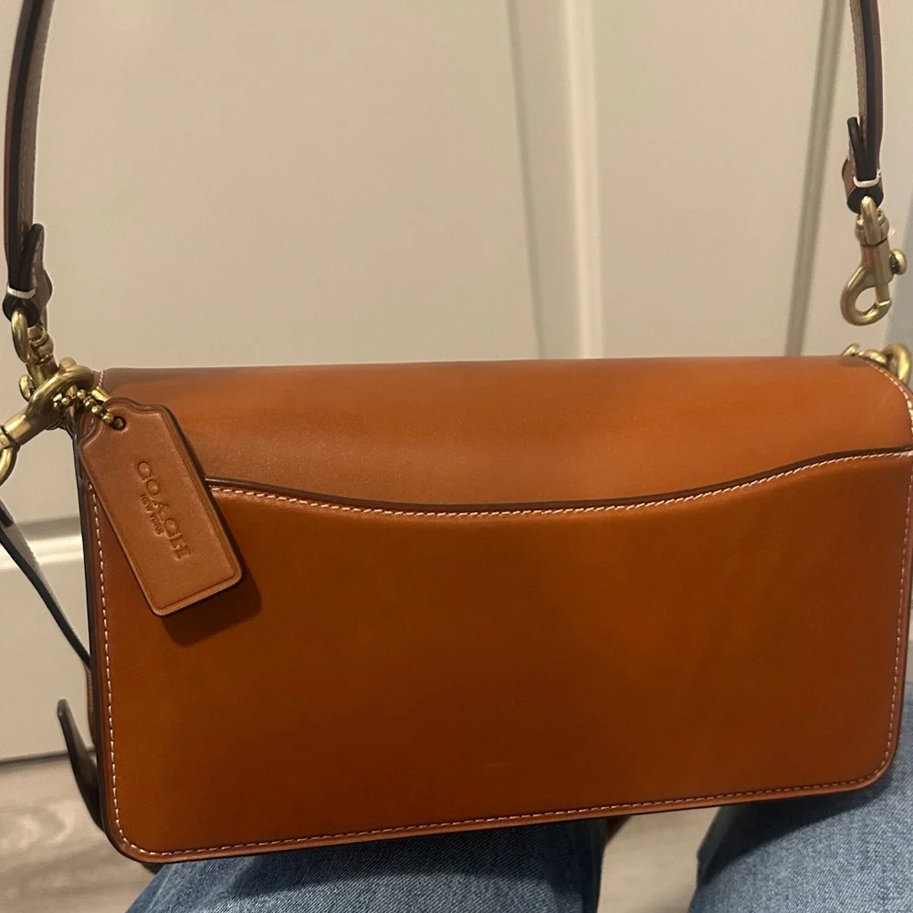 Coach Brown Leather Crossbody with Gold Hardware